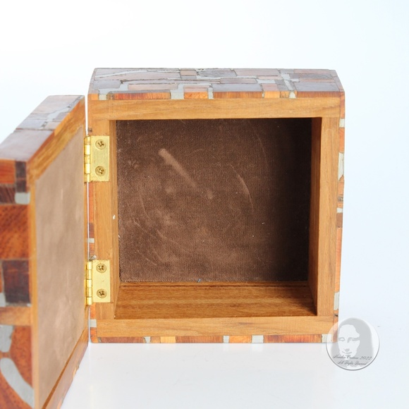 Brutalist Storage Box Trinket Case Wood Metal MCM Vintage 60s by Norman Brumm - Picture 9 of 13